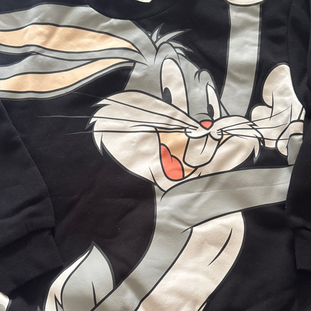 H&M Black and Gray Bugs Bunny Sweatshirt
